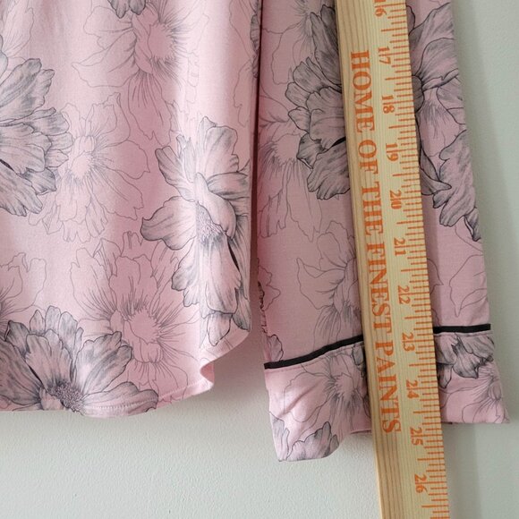Victoria's Secret Modal Pajama Set Pink Floral Button Long Sleeve 2 piece S Tall - Picture 10 of 16